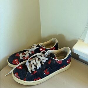 Comme des Garcons Black and Red Sneakers Low-Top Lace-Up
